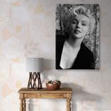 Marilyn Monroe Black and White Portrait - Retro Actress Wall Art with Bold Expression