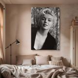 Marilyn Monroe Black and White Portrait - Retro Actress Wall Art with Bold Expression - Image 2