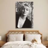 Marilyn Monroe Black and White Portrait - Retro Actress Wall Art with Bold Expression - Image 3