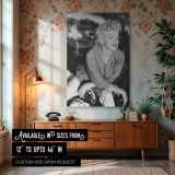 Marilyn Monroe Casual Top in Stripes - Soft Retro Glamour B&W Photo canvas wall art