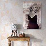 Marilyn Monroe Classic Black Dress Photo - Vintage Hollywood Glamour by Wicker Chair canvas wall art