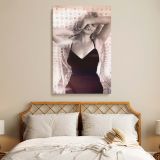 Marilyn Monroe Classic Black Dress Photo - Vintage Hollywood Glamour by Wicker Chair canvas wall art - Image 3