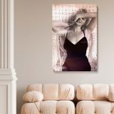 Marilyn Monroe Classic Black Dress Photo - Vintage Hollywood Glamour by Wicker Chair canvas wall art - Image 5