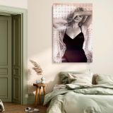 Marilyn Monroe Classic Black Dress Photo - Vintage Hollywood Glamour by Wicker Chair canvas wall art - Image 6