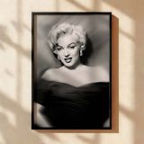 Marilyn Monroe Classic Glamour - Vintage B&W Studio Pose canvas wall art - Image 2