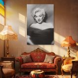 Marilyn Monroe Classic Glamour - Vintage B&W Studio Pose canvas wall art - Image 4