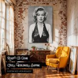 Marilyn Monroe Classic Portrait - Glamorous Black and White Canvas Wall Print - Image 3