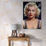 Marilyn Monroe Close-Up Portrait - Red Lips and Earrings Vintage Wall Canvas