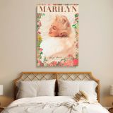 Marilyn Monroe Floral Portrait - Elegant Retro Canvas with Signature - Image 3