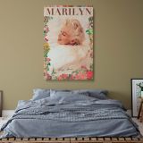 Marilyn Monroe Floral Portrait - Elegant Retro Canvas with Signature - Image 8