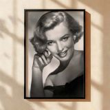 Marilyn Monroe Glam Pose - Black and White Framed Canvas Wall Art Gift - Image 2