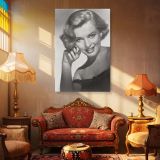 Marilyn Monroe Glam Pose - Black and White Framed Canvas Wall Art Gift - Image 4
