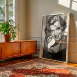 Marilyn Monroe Glam Pose - Black and White Framed Canvas Wall Art Gift - Image 7