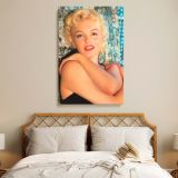 Marilyn Monroe Glamorous Pose - Retro Hollywood Canvas with Glitter Backdrop - Image 3