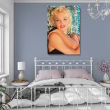 Marilyn Monroe Glamorous Pose - Retro Hollywood Canvas with Glitter Backdrop - Image 4