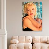 Marilyn Monroe Glamorous Pose - Retro Hollywood Canvas with Glitter Backdrop - Image 5