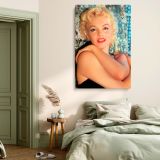 Marilyn Monroe Glamorous Pose - Retro Hollywood Canvas with Glitter Backdrop - Image 6