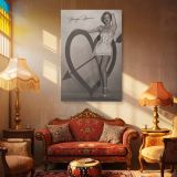 Marilyn Monroe Hand on Heart - Iconic Black and White Hollywood Photo canvas wall art - Image 4