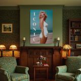 Marilyn Monroe Iconic Beach Scene - White Swimsuit Ocean Glam Print - Image 5