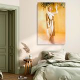 Marilyn Monroe in Beige Draped Dress - Elegant Fashion Portrait Canvas - Image 6