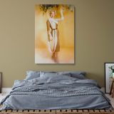Marilyn Monroe in Beige Draped Dress - Elegant Fashion Portrait Canvas - Image 8