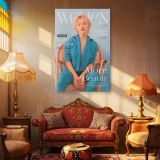 Marilyn Monroe in Blue Suit - Vintage Fashion Portrait canvas wall art - Image 4