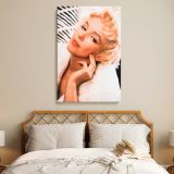 Marilyn Monroe in Fur Coat - 1950s Glamour Portrait Vintage Canvas Wall Art - Image 3