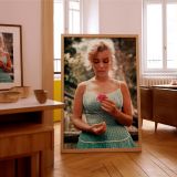 Marilyn Monroe in Green Dress - Flower in Hand Retro Portrait canvas wall art - Image 8