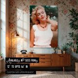 Marilyn Monroe in Necklace and Top - Classic 1950s Pose canvas wall art