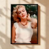 Marilyn Monroe in Necklace and Top - Classic 1950s Pose canvas wall art - Image 2