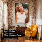 Marilyn Monroe in Necklace and Top - Classic 1950s Pose canvas wall art - Image 3
