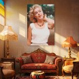 Marilyn Monroe in Necklace and Top - Classic 1950s Pose canvas wall art - Image 4
