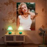 Marilyn Monroe in Necklace and Top - Classic 1950s Pose canvas wall art - Image 6