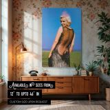 Marilyn Monroe in Sheer Black Gown - Elegant Fashion Pose Wall Art
