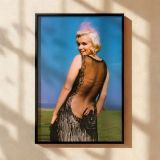 Marilyn Monroe in Sheer Black Gown - Elegant Fashion Pose Wall Art - Image 2