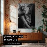 Marilyn Monroe in Striped Turtleneck - Iconic 1950s Casual Pose canvas wall art