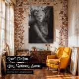 Marilyn Monroe in Striped Turtleneck - Iconic 1950s Casual Pose canvas wall art - Image 3