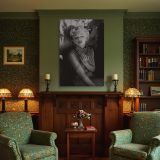 Marilyn Monroe in Striped Turtleneck - Iconic 1950s Casual Pose canvas wall art - Image 5