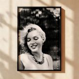 Marilyn Monroe in White Dress and Necklace - Retro Glam Smile canvas wall art - Image 2