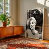 Marilyn Monroe in White Dress and Necklace - Retro Glam Smile canvas wall art - Image 7