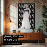 Marilyn Monroe in White Gown - Classic Black and White Glamour canvas wall art