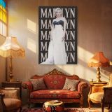 Marilyn Monroe in White Gown - Classic Black and White Glamour canvas wall art - Image 4