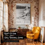 Marilyn Monroe Lakeside Pose - B&W Photo for Vintage Decor canvas wall art - Image 3
