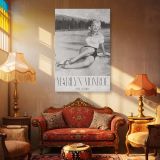Marilyn Monroe Lakeside Pose - B&W Photo for Vintage Decor canvas wall art - Image 4