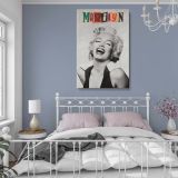 Marilyn Monroe Laughing Portrait - Collage Typography on Vintage Canvas - Image 4