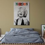 Marilyn Monroe Laughing Portrait - Collage Typography on Vintage Canvas - Image 8