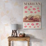 Marilyn Monroe Lipstick Kiss - Retro Pop Culture Portrait Canvas
