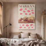 Marilyn Monroe Lipstick Kiss - Retro Pop Culture Portrait Canvas - Image 2