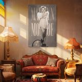 Marilyn Monroe on Globe - Iconic Sheer Gown Vintage Glamour Pose canvas wall art - Image 4