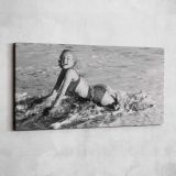 Marilyn Monroe on the Beach - 1952 — single-panel canvas shown on a pale studio wall